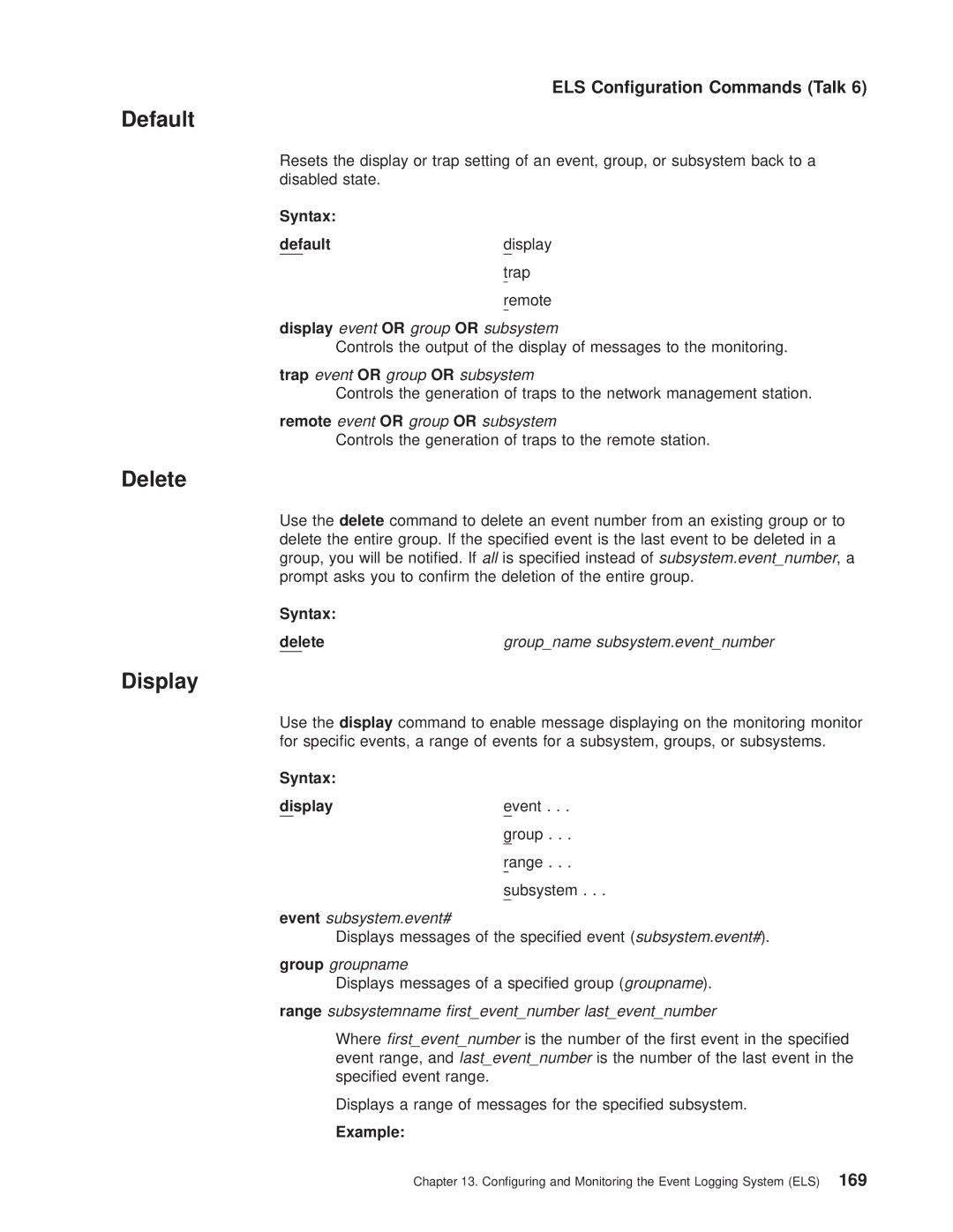 IBM SC30-3681-08 manual Default, Display 