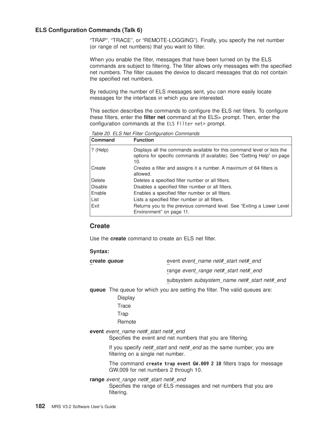 IBM SC30-3681-08 manual Syntax Create queue 