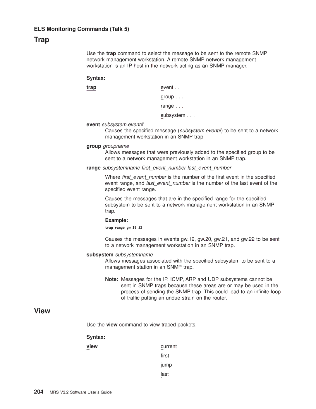 IBM SC30-3681-08 manual Syntax View 