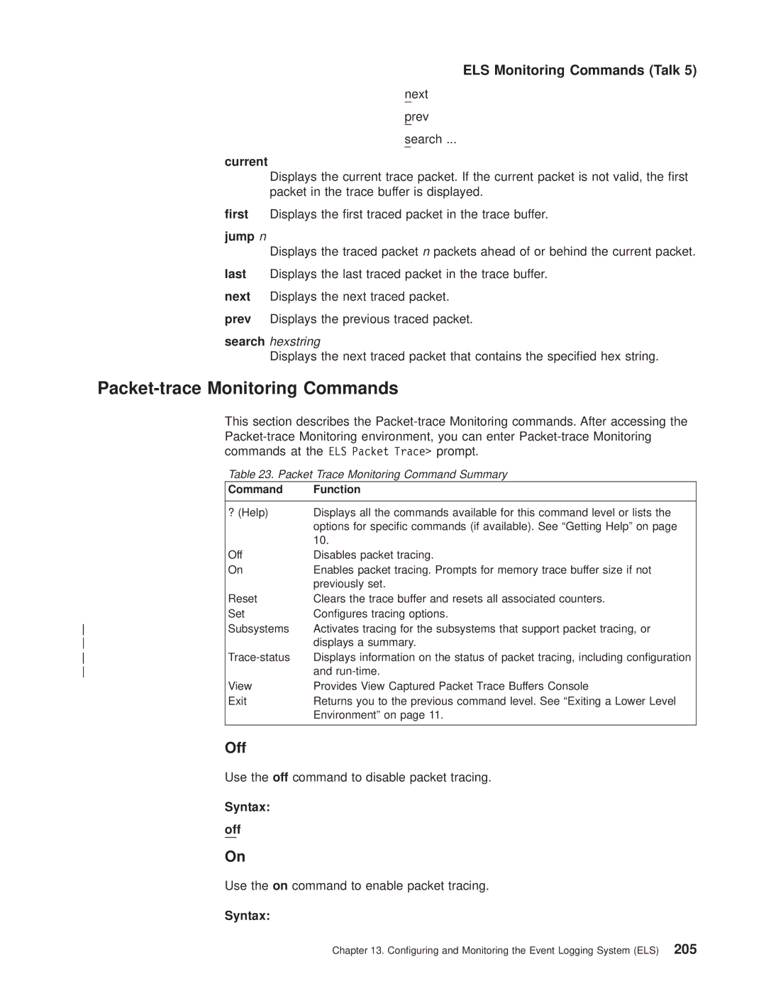 IBM SC30-3681-08 manual Current, Syntax Off 