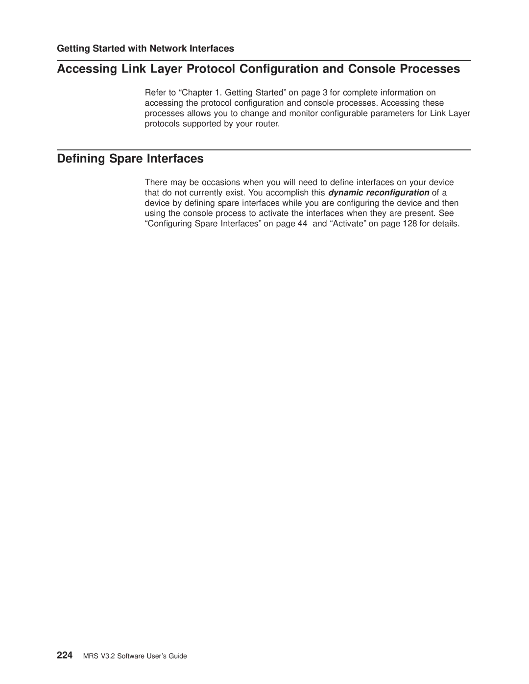 IBM SC30-3681-08 manual Dening Spare Interfaces, Getting Started with Network Interfaces 