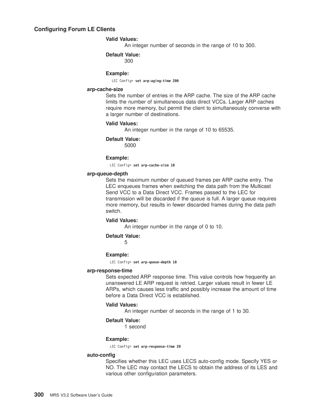 IBM SC30-3681-08 manual Arp-cache-size, Arp-queue-depth, Arp-response-time, Auto-cong 