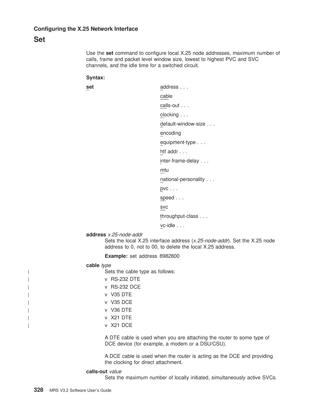 IBM SC30-3681-08 manual Conguring the X.25 Network Interface, Calls-out value 