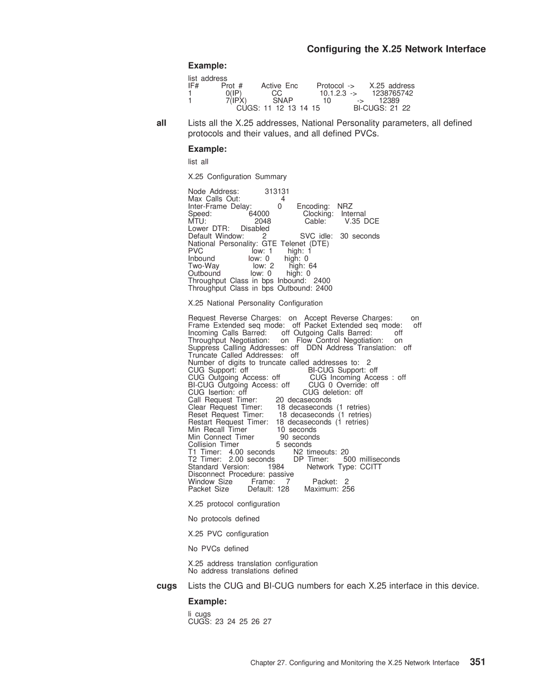 IBM SC30-3681-08 manual List address, Example list all, Li cugs 