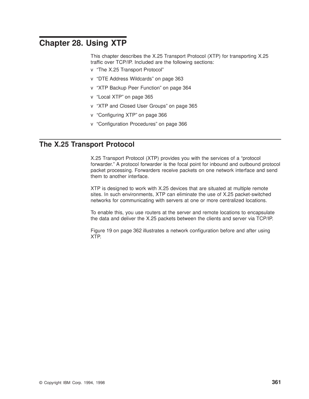 IBM SC30-3681-08 manual Using XTP, X.25 Transport Protocol, 361 