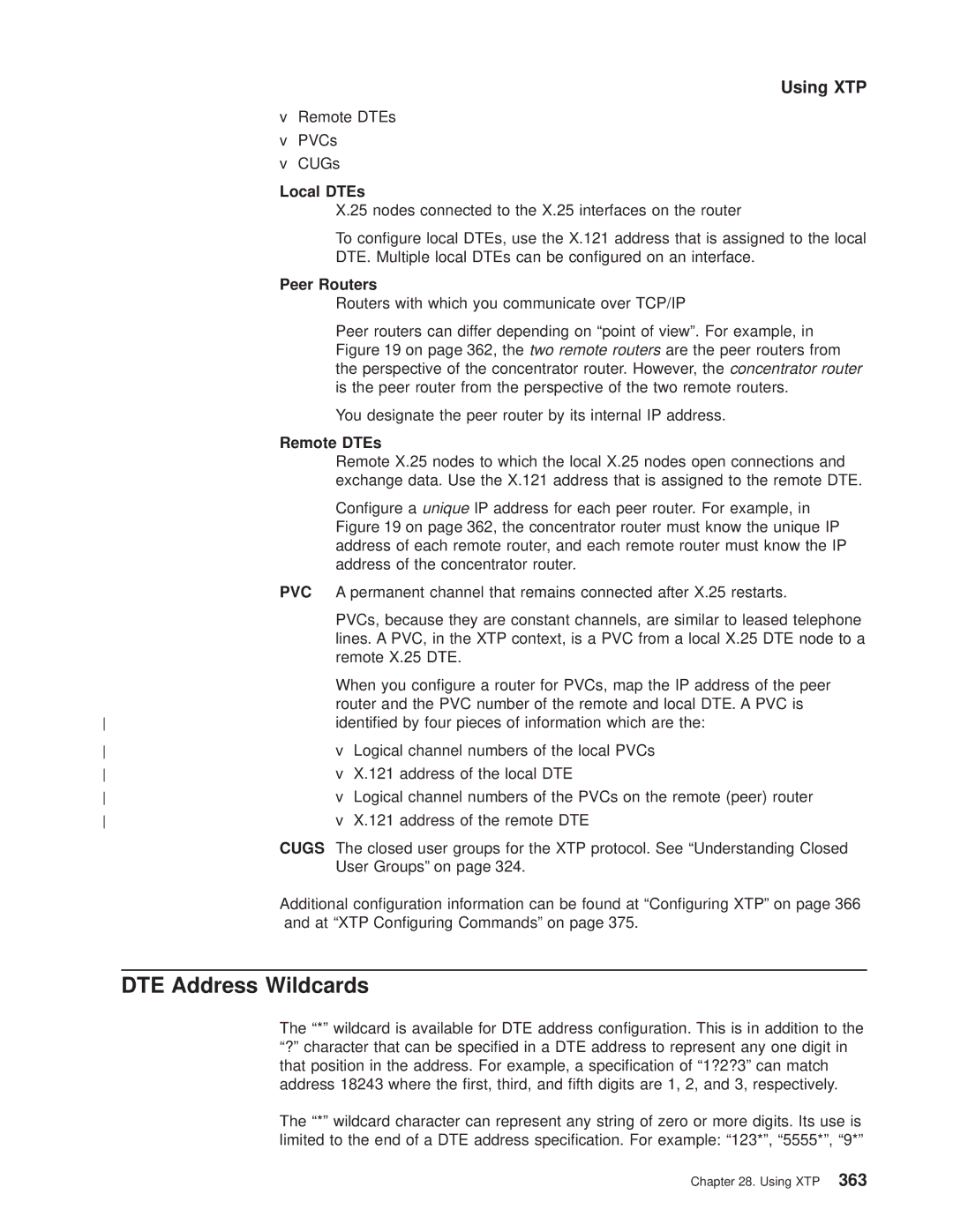 IBM SC30-3681-08 manual DTE Address Wildcards, Local DTEs, Peer Routers, Remote DTEs 