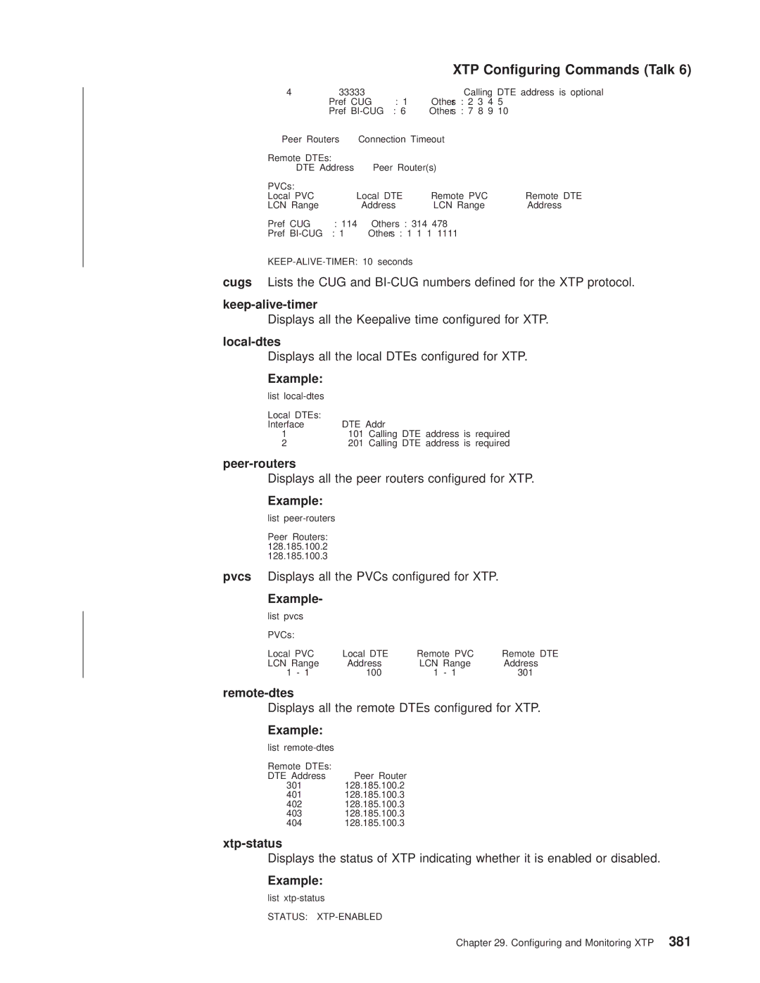 IBM SC30-3681-08 manual Keep-alive-timer, Local-dtes, Peer-routers, Remote-dtes, Xtp-status 