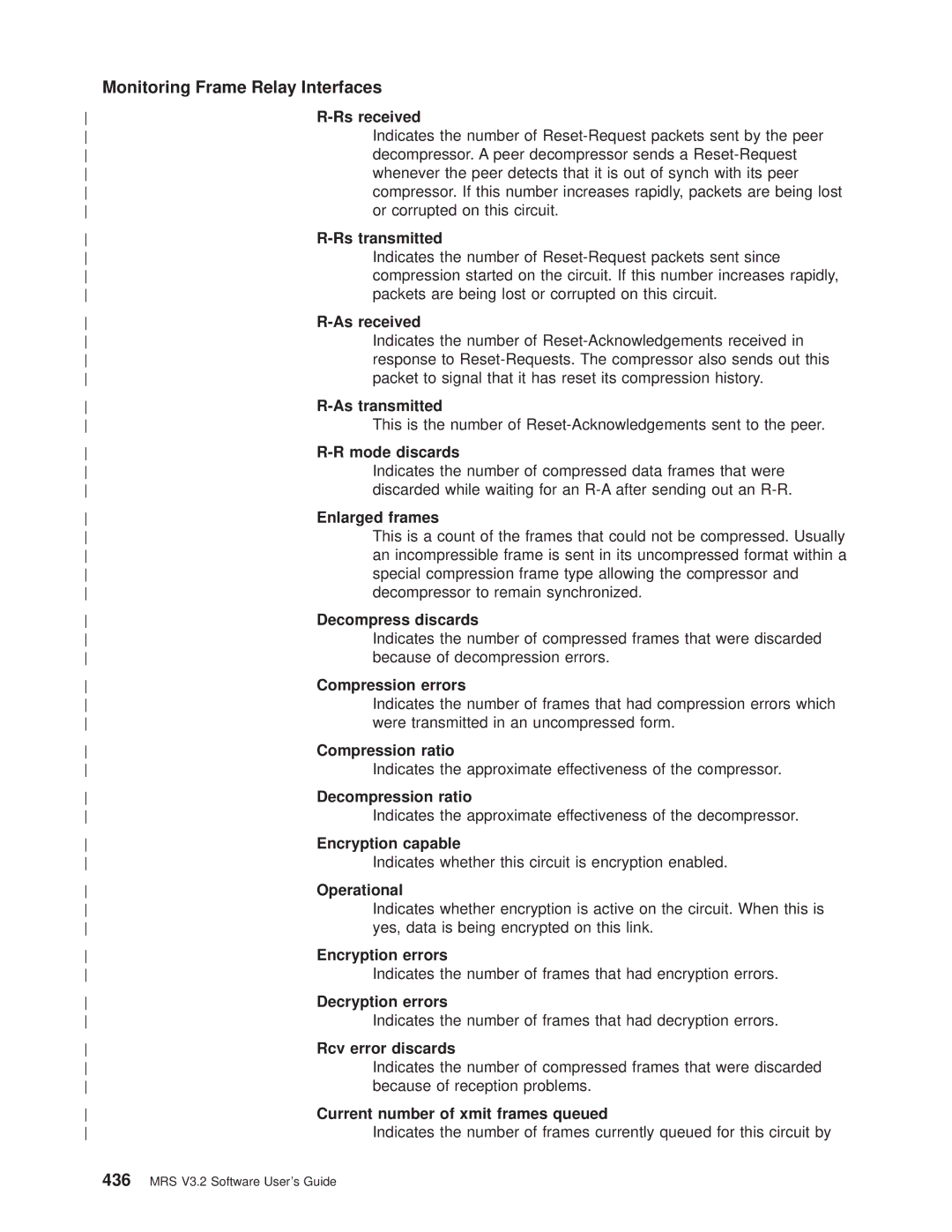 IBM SC30-3681-08 manual Rs received, Rs transmitted, As received, As transmitted, Mode discards, Enlarged frames 