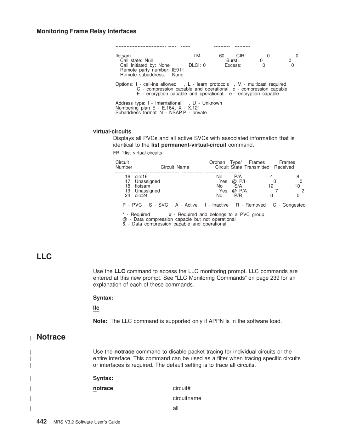 IBM SC30-3681-08 manual Virtual-circuits, Circuit#, Circuitname, FR 1list virtual-circuits 