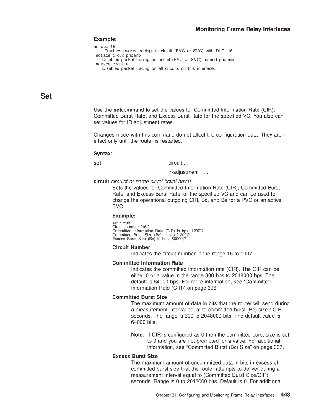 IBM SC30-3681-08 manual Circuit circuit# or name cirvol bcval beval 