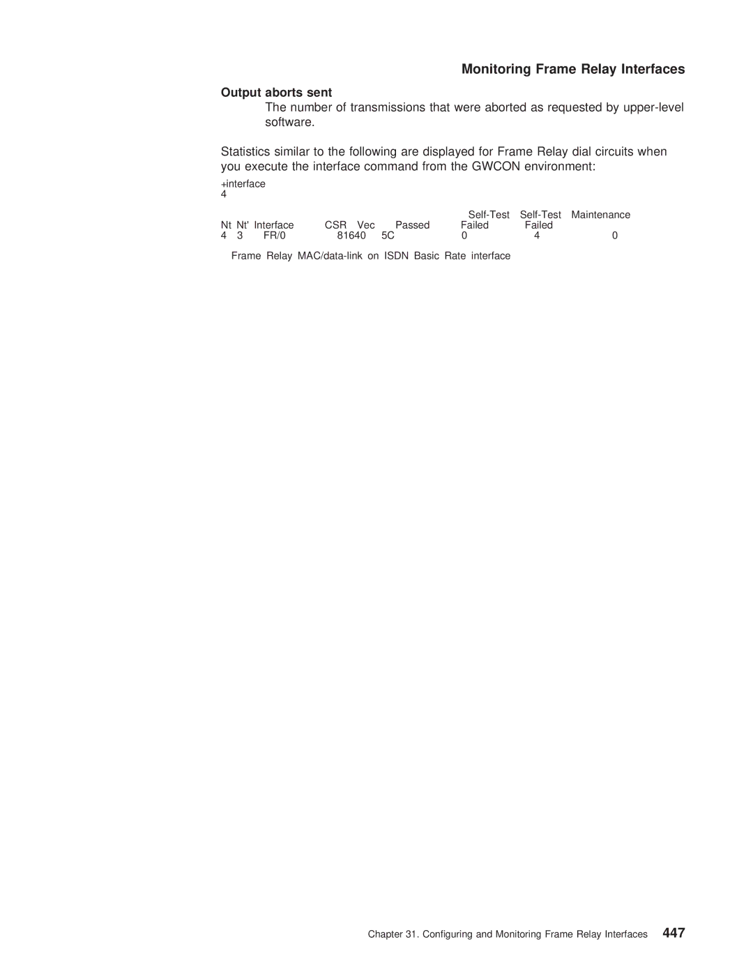 IBM SC30-3681-08 manual Output aborts sent 