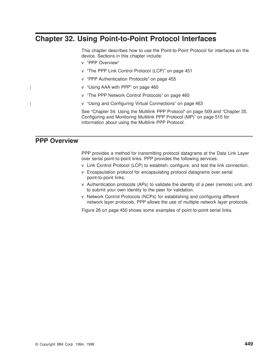 IBM SC30-3681-08 manual Using Point-to-Point Protocol Interfaces, PPP Overview, 449 