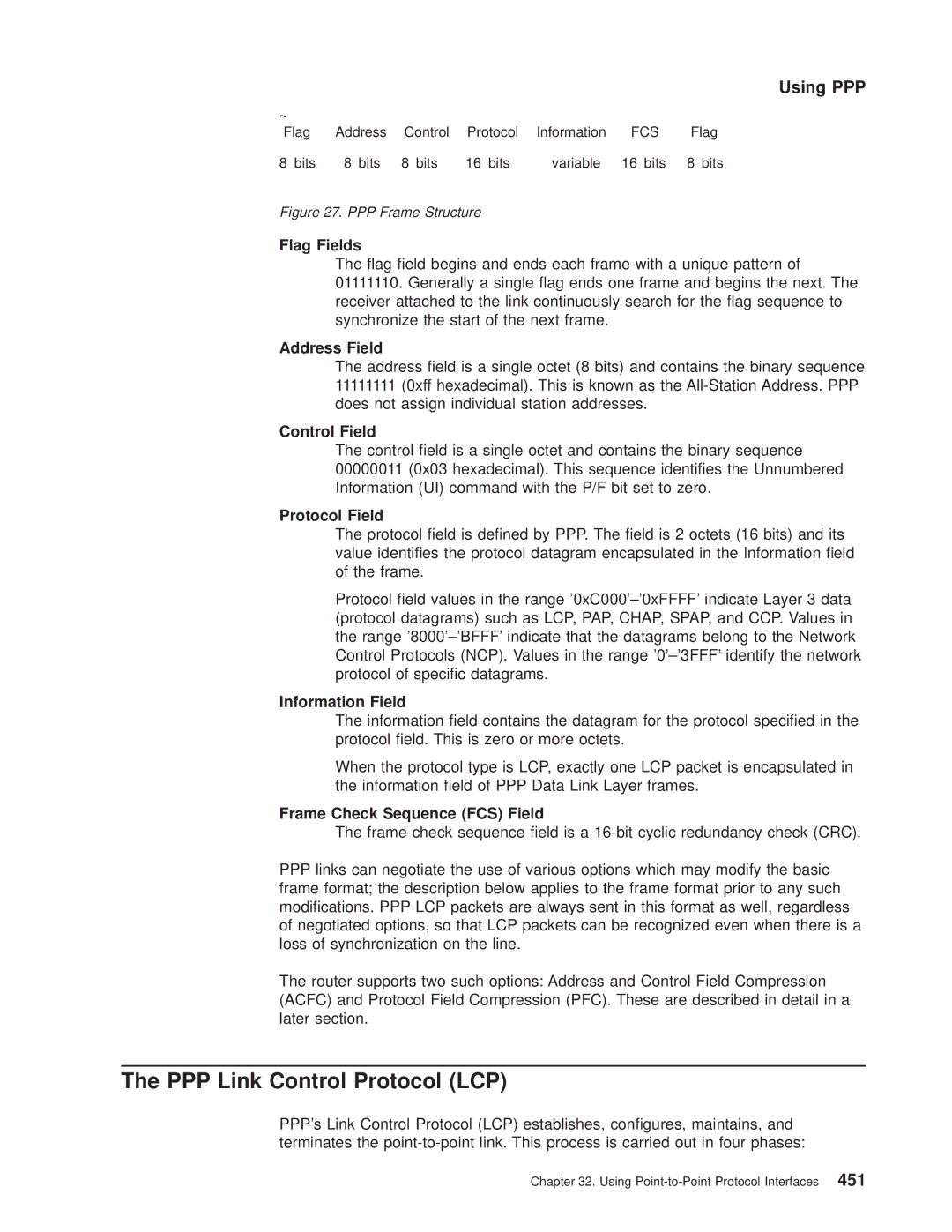 IBM SC30-3681-08 manual PPP Link Control Protocol LCP 