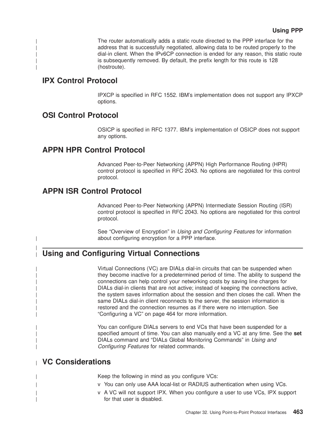 IBM SC30-3681-08 manual IPX Control Protocol, OSI Control Protocol, Appn HPR Control Protocol, Appn ISR Control Protocol 