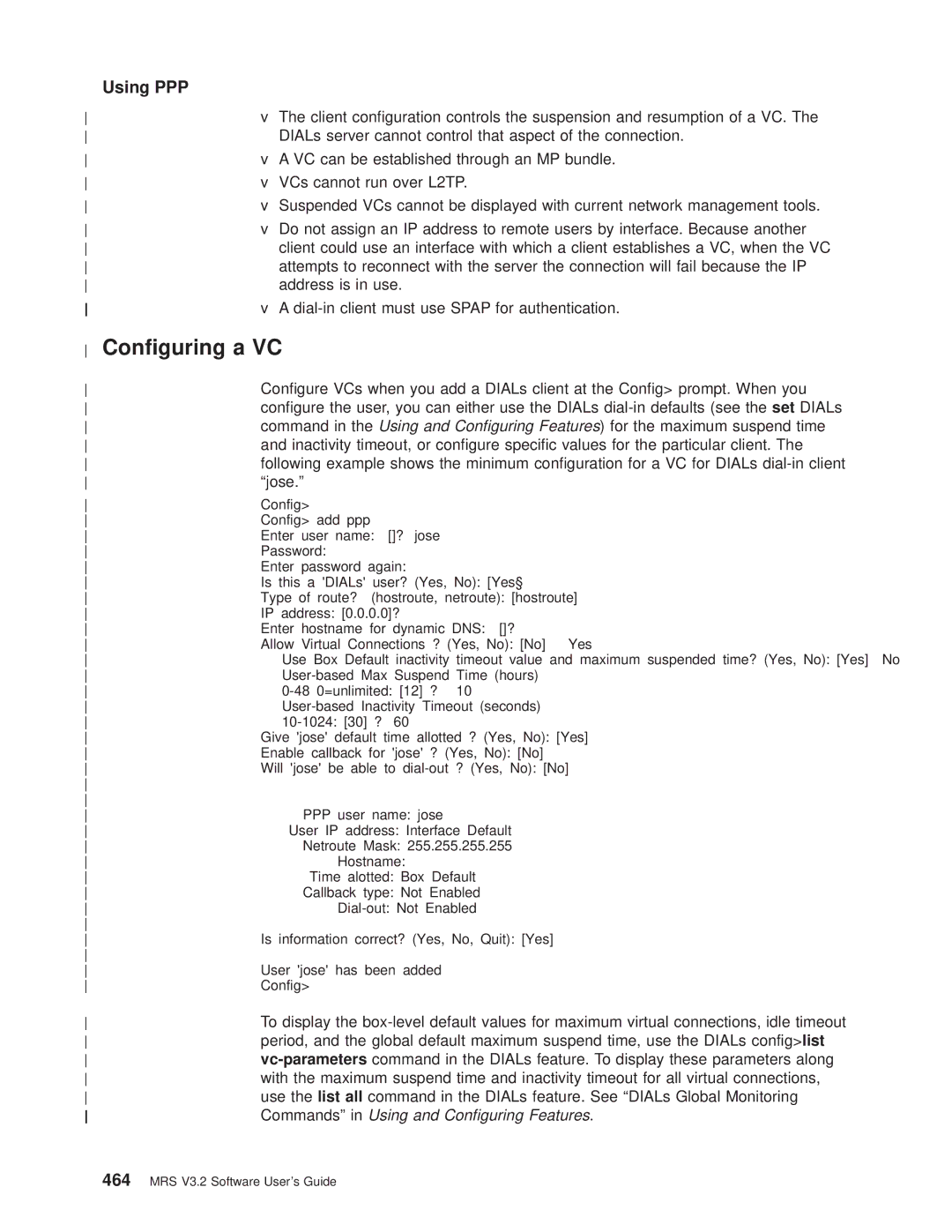 IBM SC30-3681-08 manual Conguring a VC, Commandsº in Using and Conguring Features 