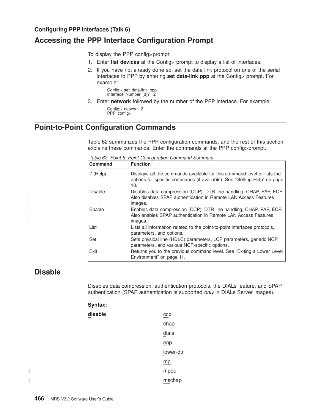 IBM SC30-3681-08 manual Accessing the PPP Interface Conguration Prompt, Point-to-Point Conguration Commands 