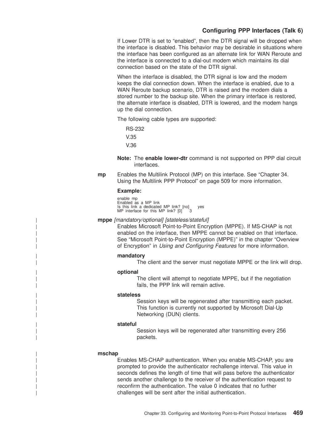 IBM SC30-3681-08 manual Mppe mandatory/optional stateless/stateful, Mandatory, Optional, Stateless, Stateful 