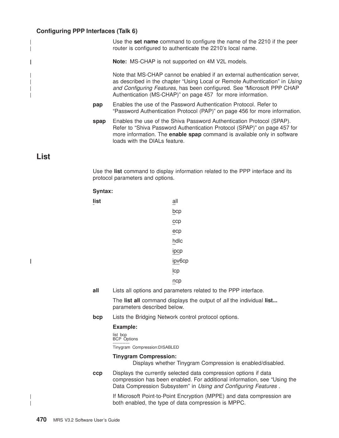 IBM SC30-3681-08 manual Bcp, Tinygram Compression 