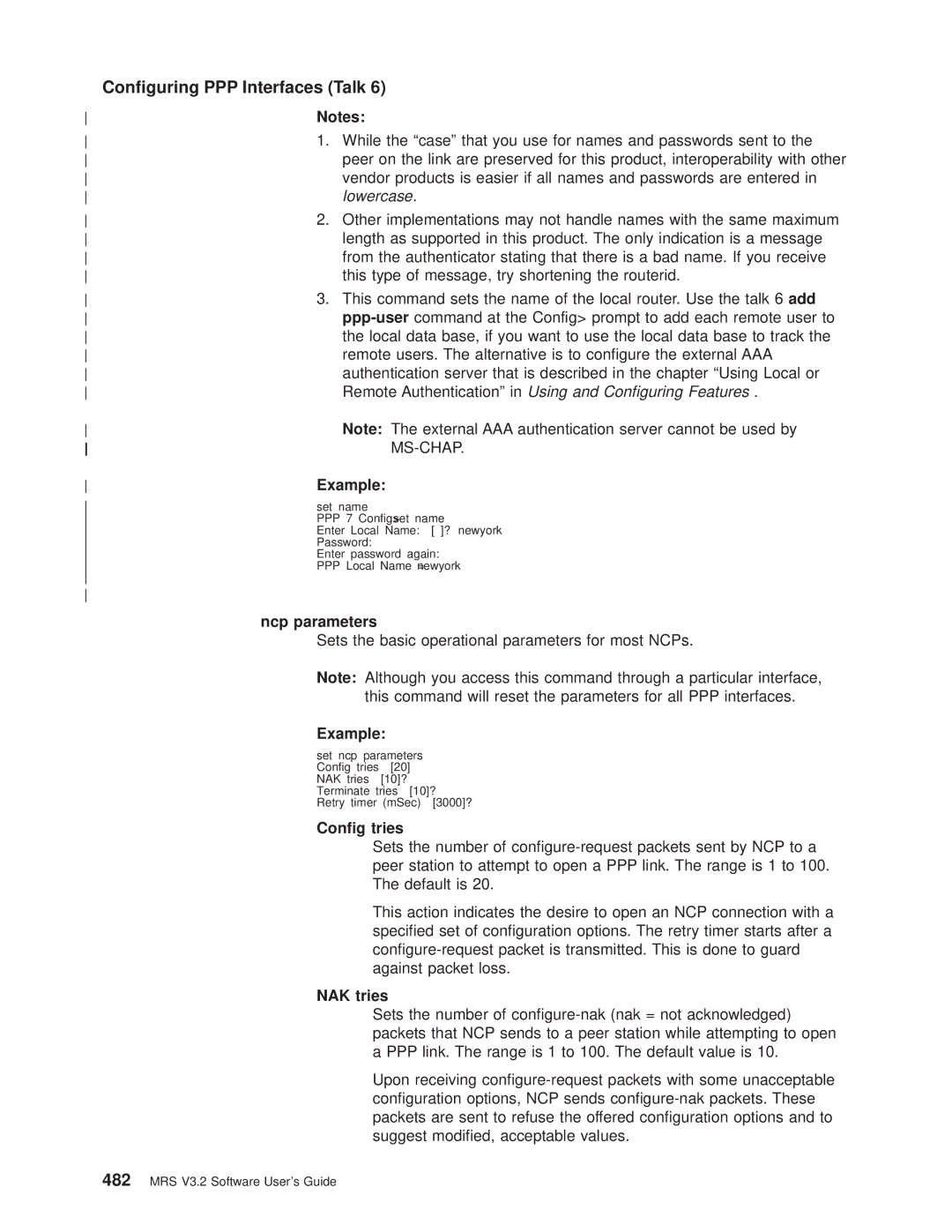 IBM SC30-3681-08 manual Lowercase, Remote Authenticationº in Using and Conguring Features, Ncp parameters 