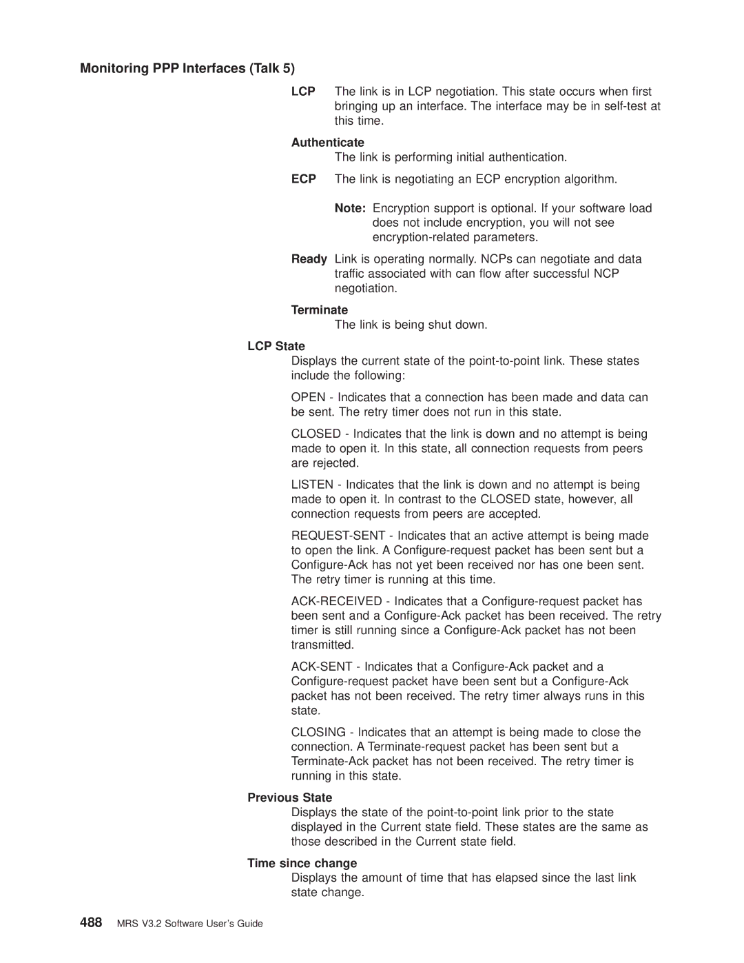 IBM SC30-3681-08 manual Authenticate, Terminate, Link is being shut down, LCP State 