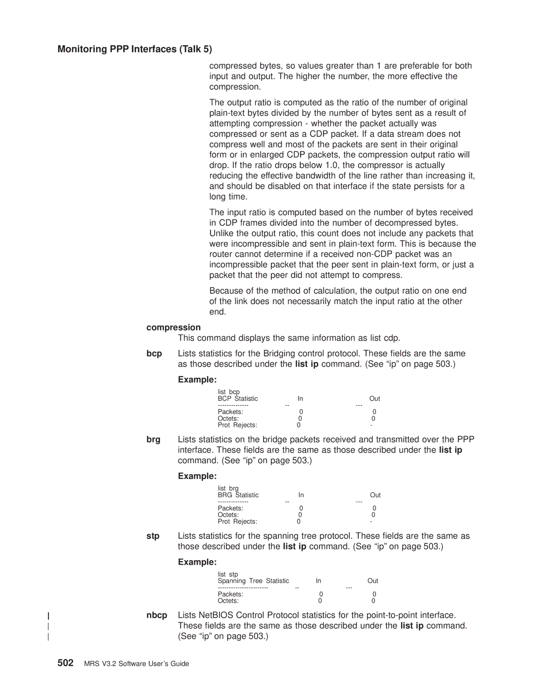 IBM SC30-3681-08 manual Brg, Stp, Nbcp 