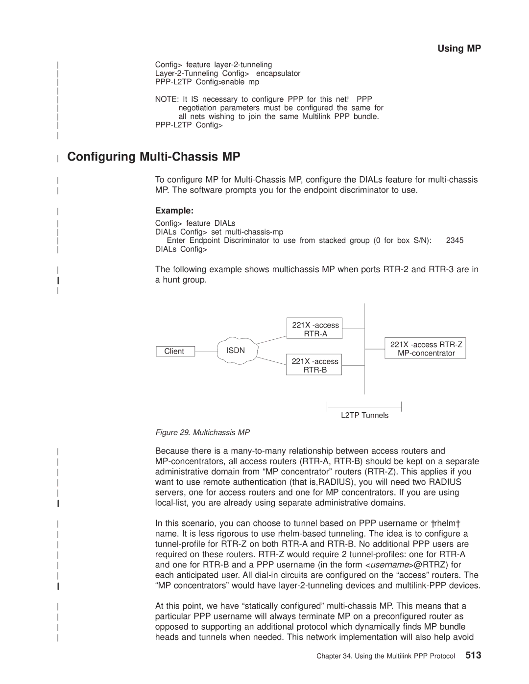 IBM SC30-3681-08 manual Conguring Multi-Chassis MP, Hunt group 