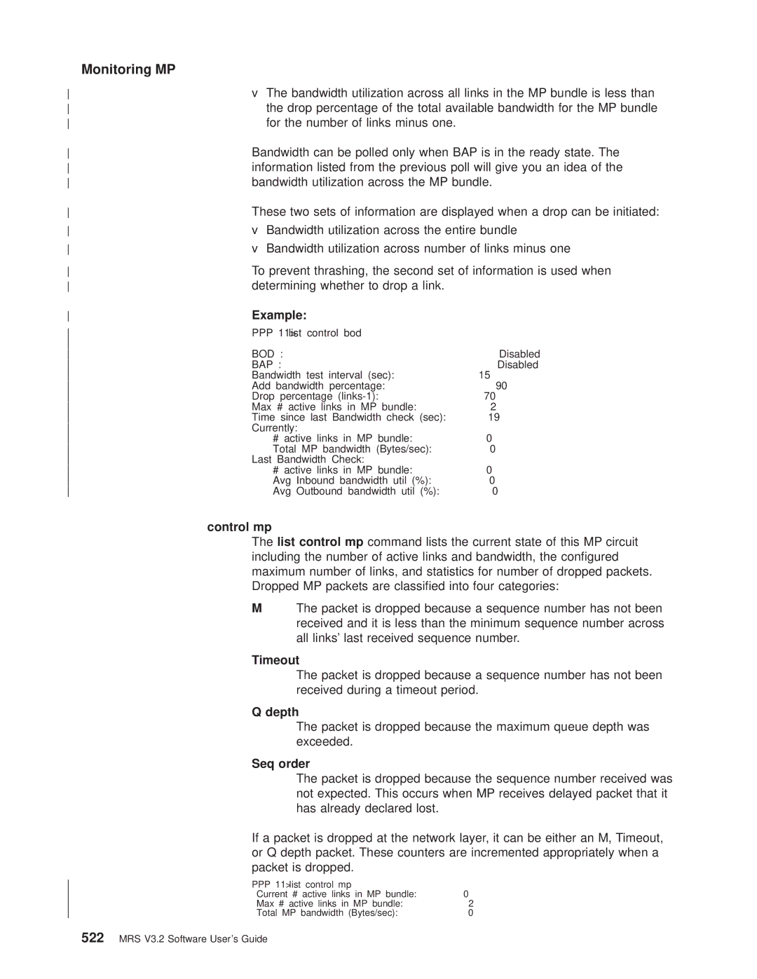 IBM SC30-3681-08 manual Control mp, Timeout, Depth, Seq order 