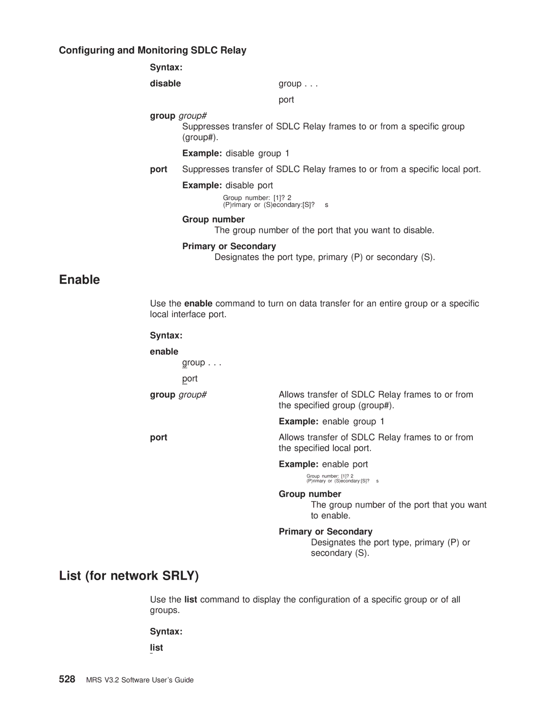 IBM SC30-3681-08 manual List for network Srly, Port 