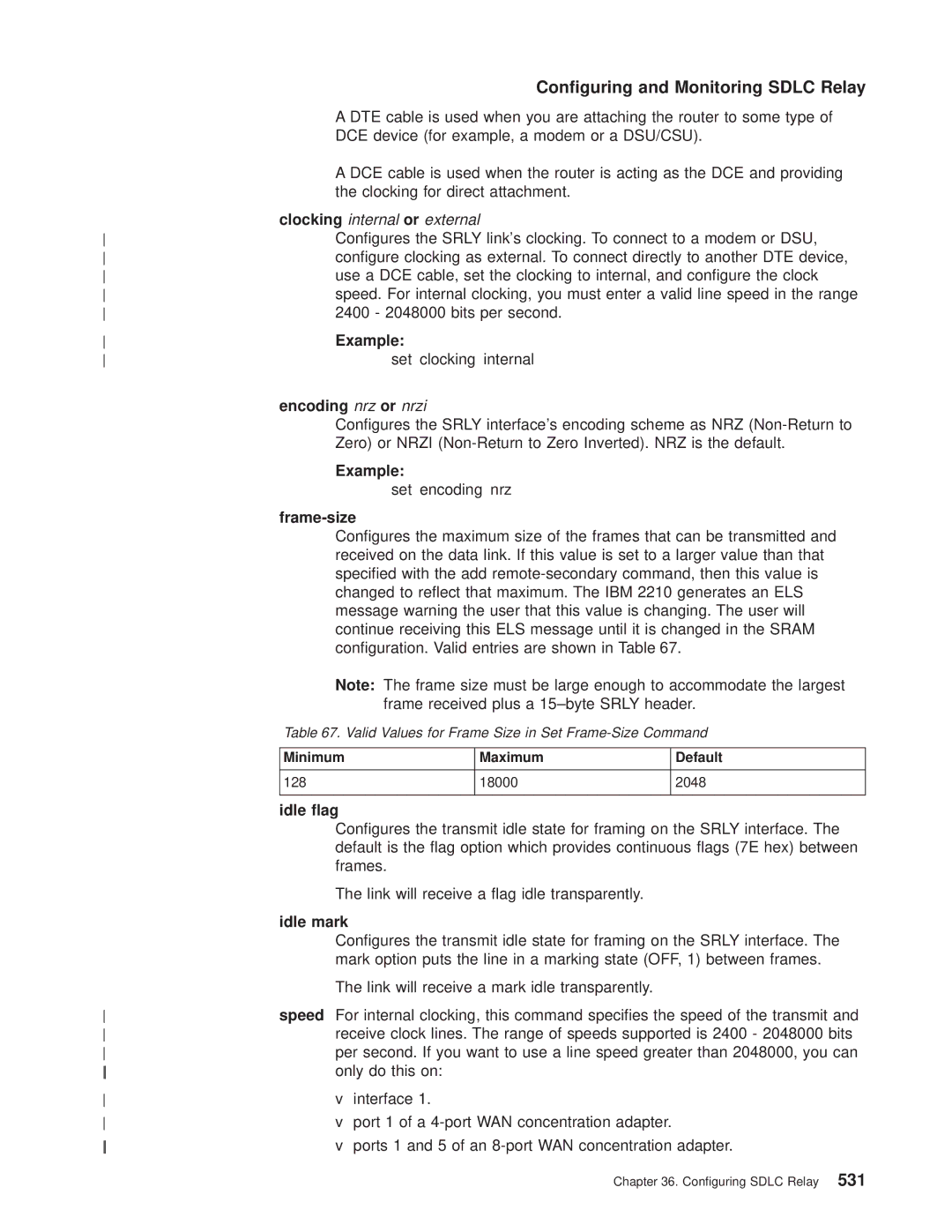 IBM SC30-3681-08 manual Clocking internal or external, Idle ¯ag, Idle mark 