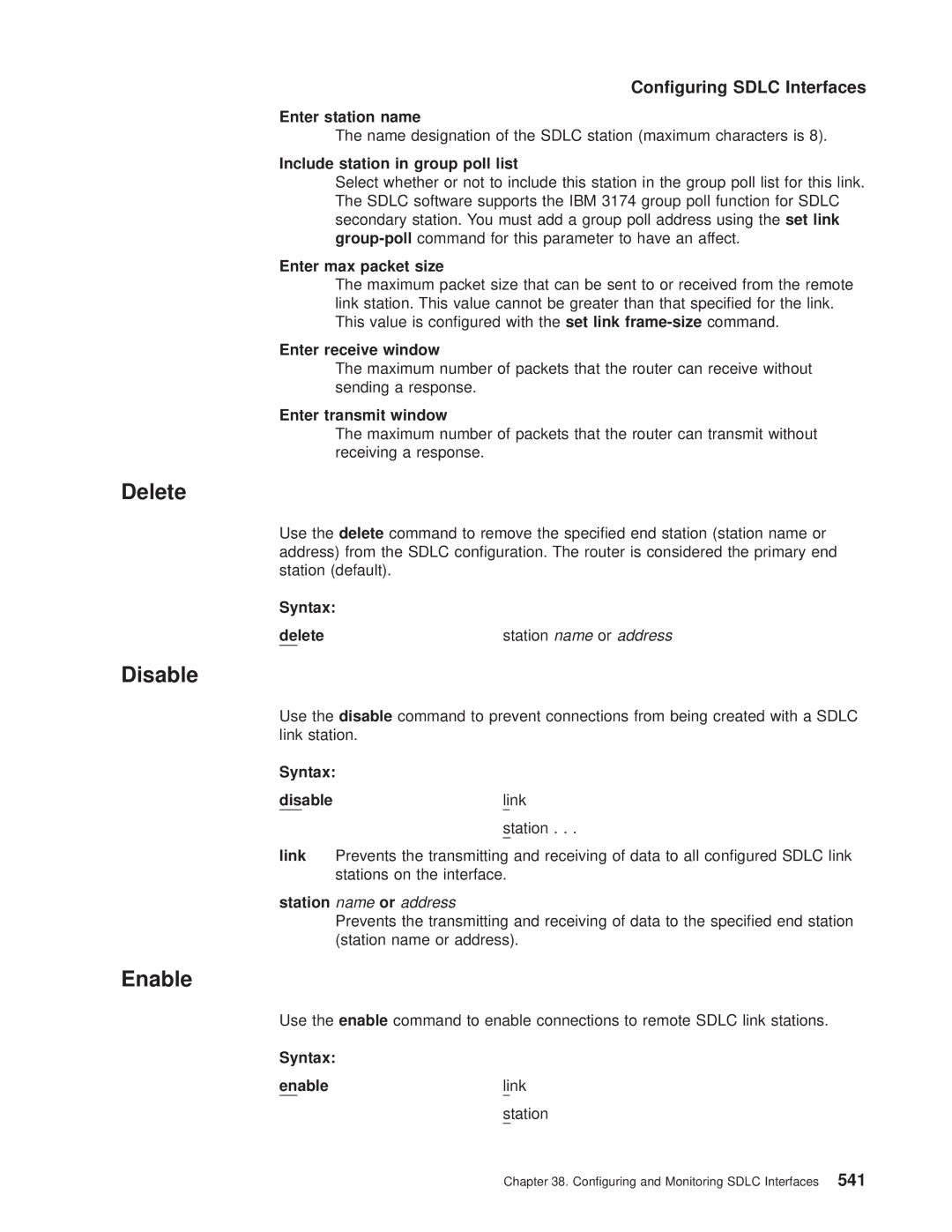 IBM SC30-3681-08 manual Enter station name, Include station in group poll list, Enter max packet size, Enter receive window 