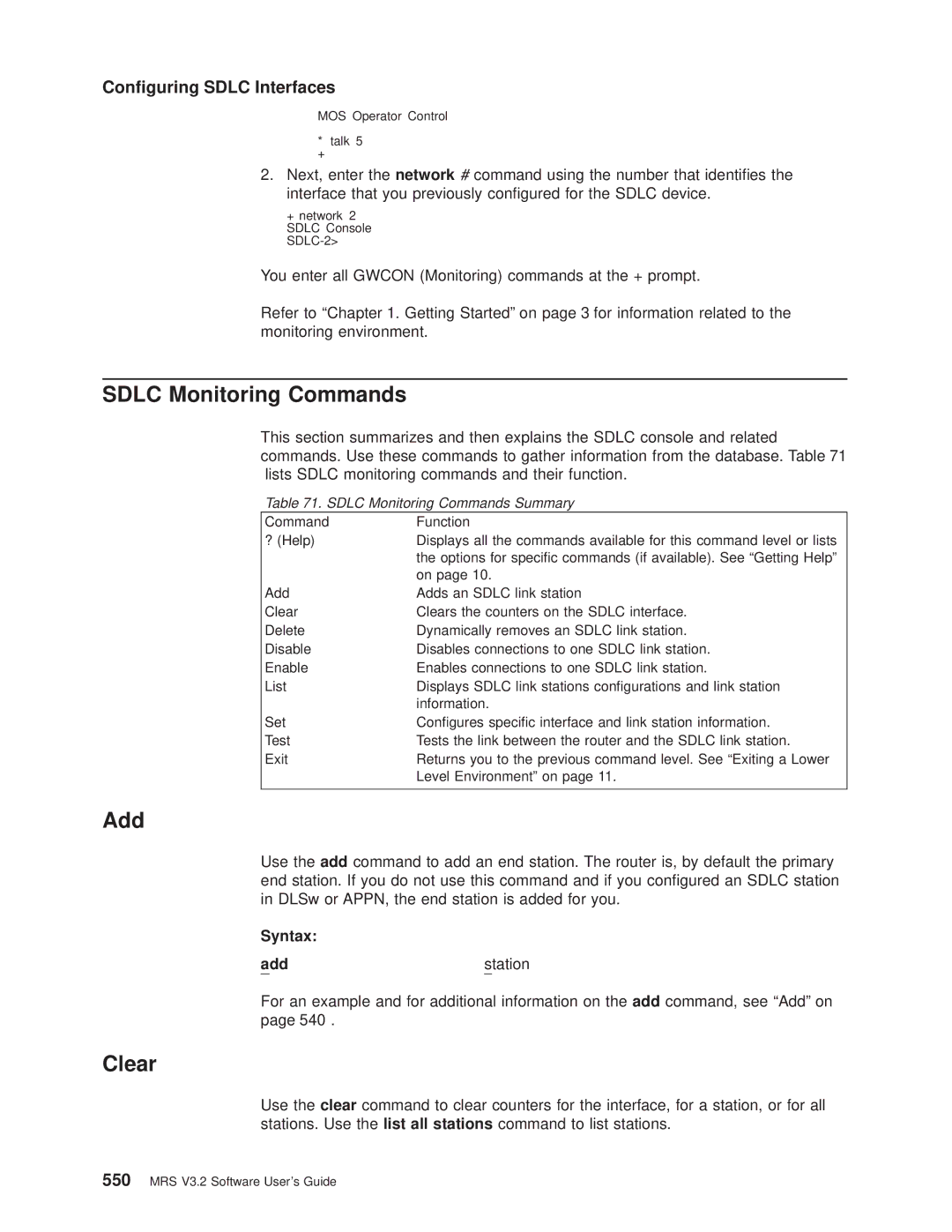 IBM SC30-3681-08 manual Syntax Add Station, Sdlc Monitoring Commands Summary, + network 