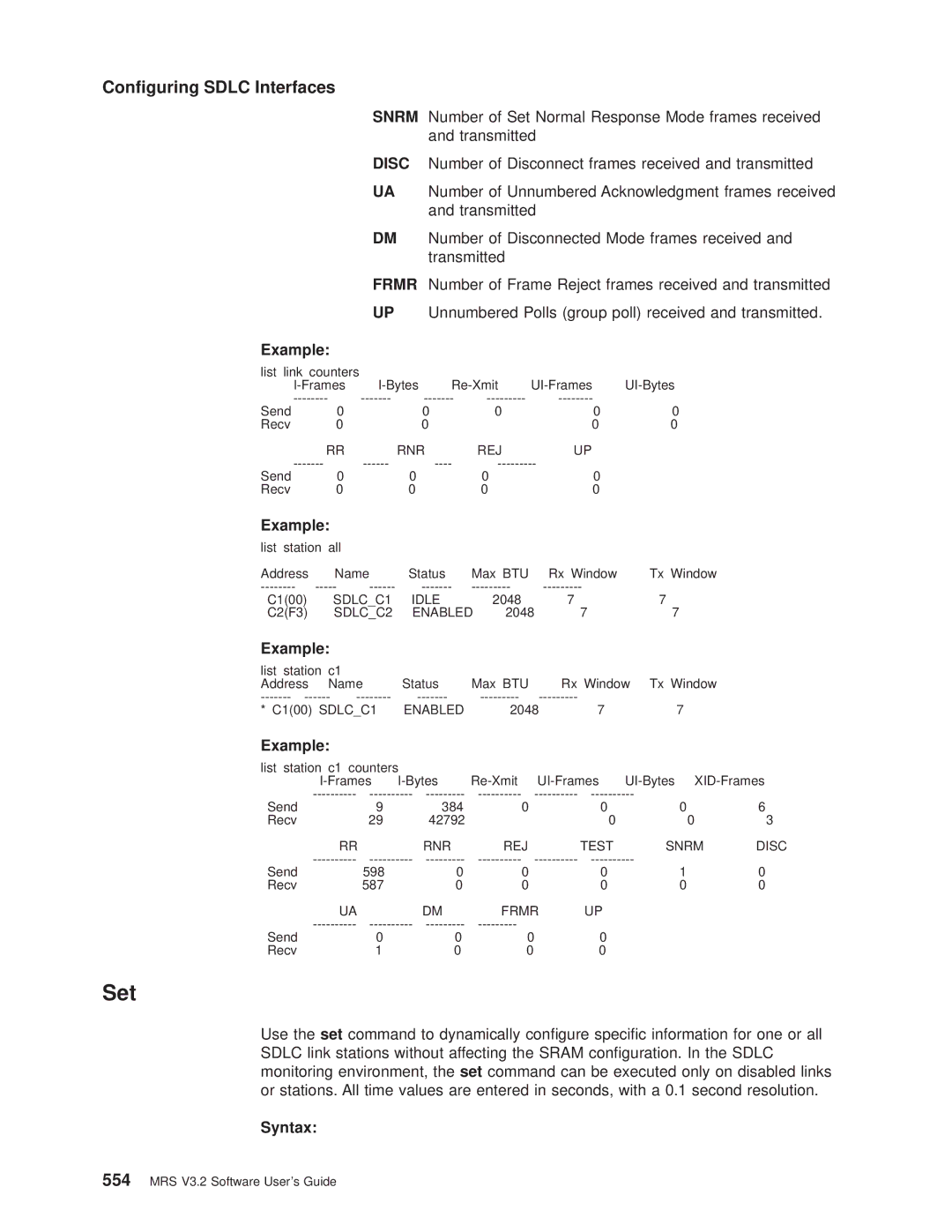 IBM SC30-3681-08 manual List link counters, List station all, List station c1 counters 