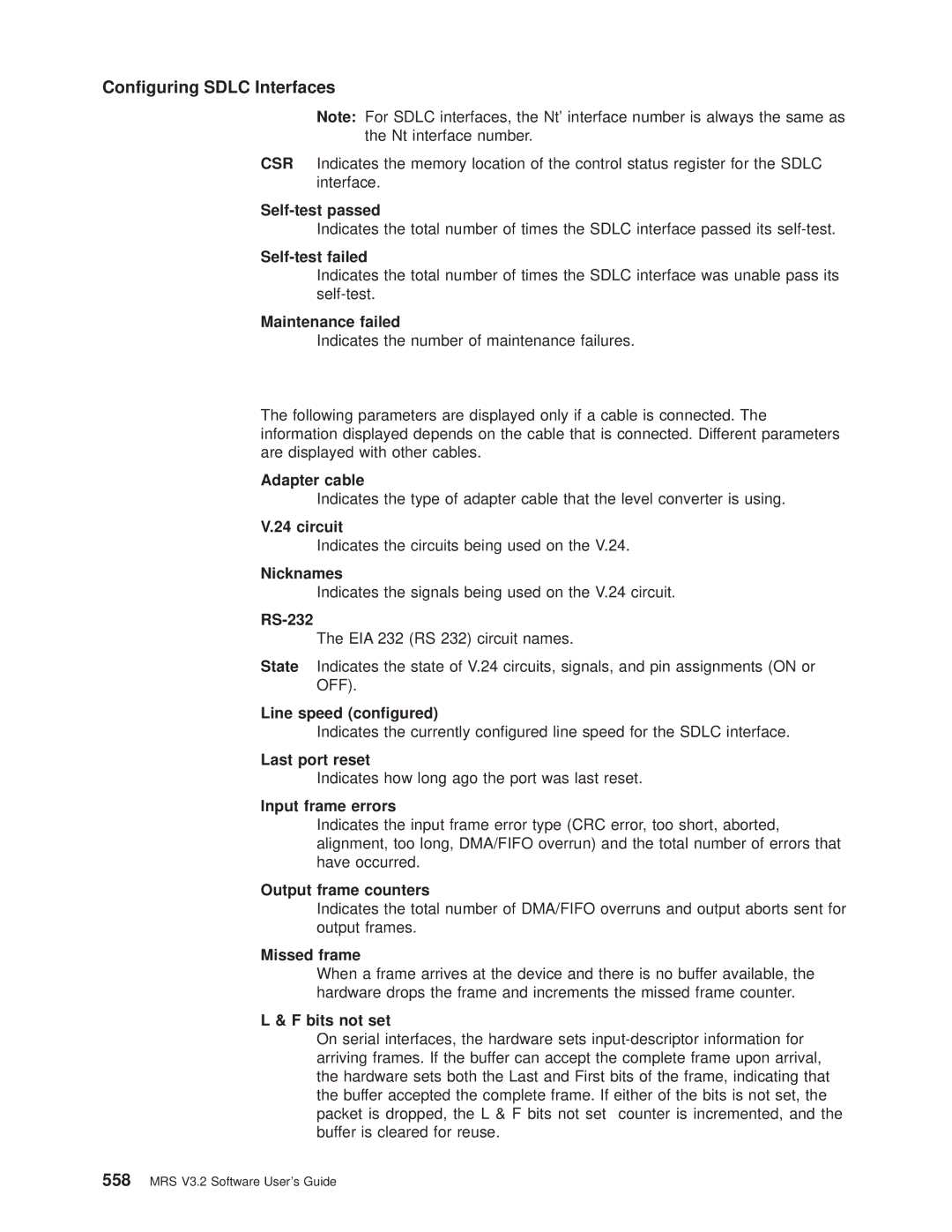 IBM SC30-3681-08 manual RS-232, Line speed congured, Input frame errors, Output frame counters 