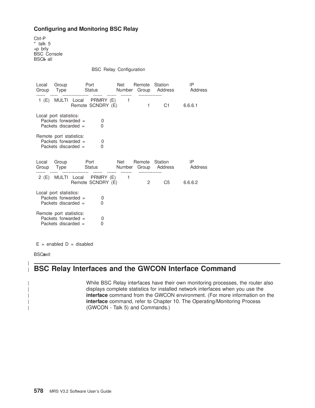 IBM SC30-3681-08 manual BSC Relay Interfaces and the Gwcon Interface Command, Gwcon Talk 5 and Commands 