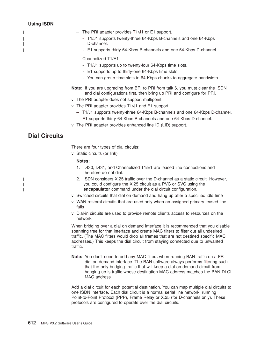 IBM SC30-3681-08 manual Dial Circuits, Using Isdn 