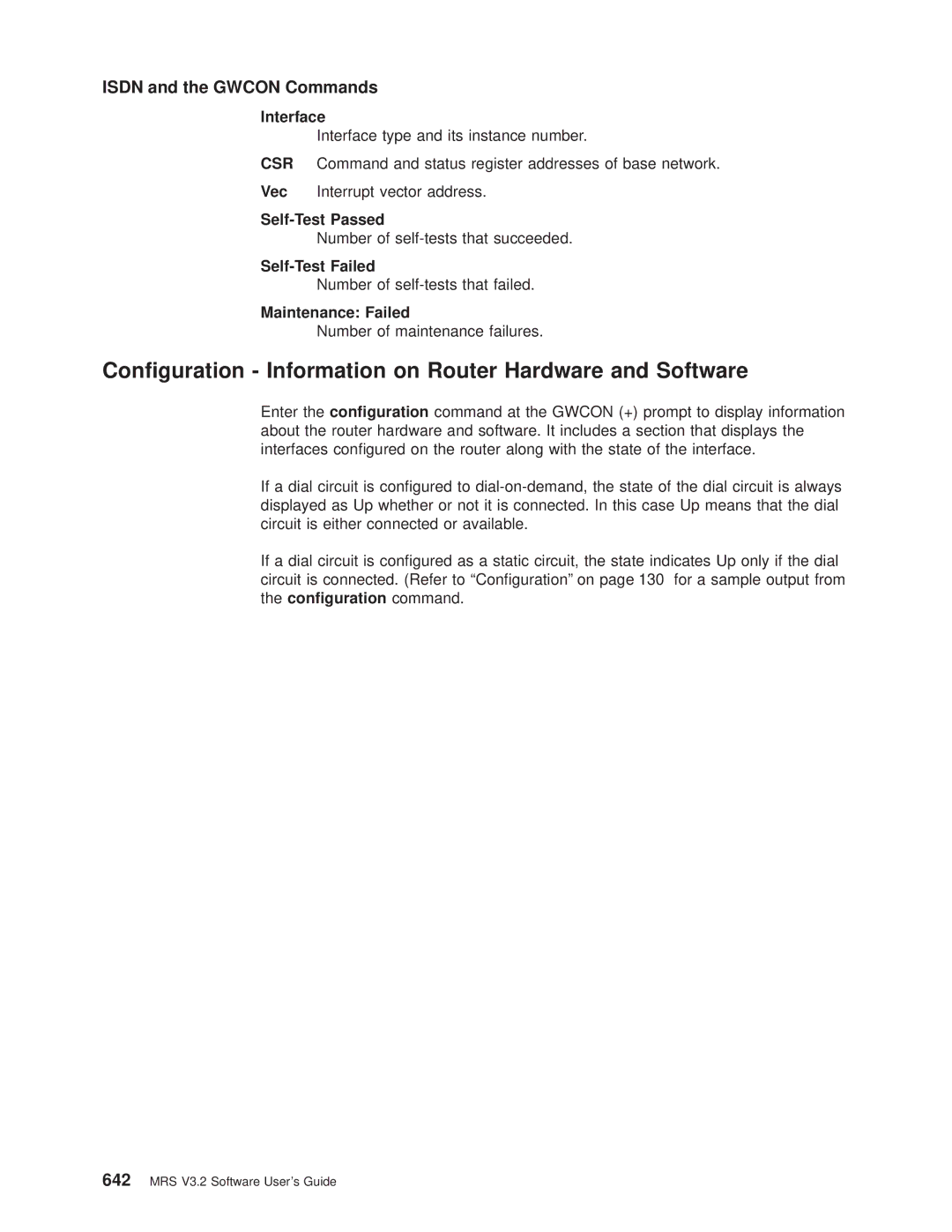 IBM SC30-3681-08 manual Conguration Information on Router Hardware and Software, Interface 