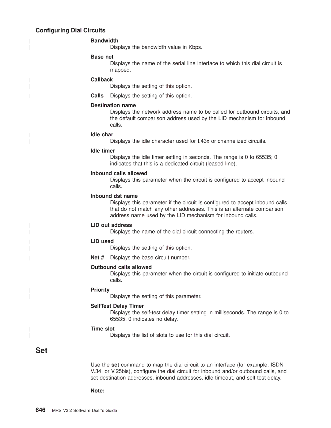 IBM SC30-3681-08 Bandwidth, Base net, Callback, Calls, Destination name, Idle char, Inbound calls allowed, LID out address 