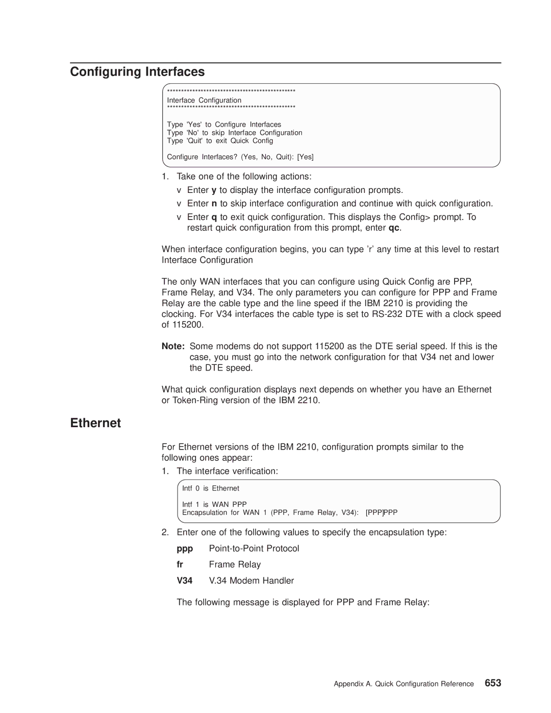 IBM SC30-3681-08 manual Conguring Interfaces, Ethernet 