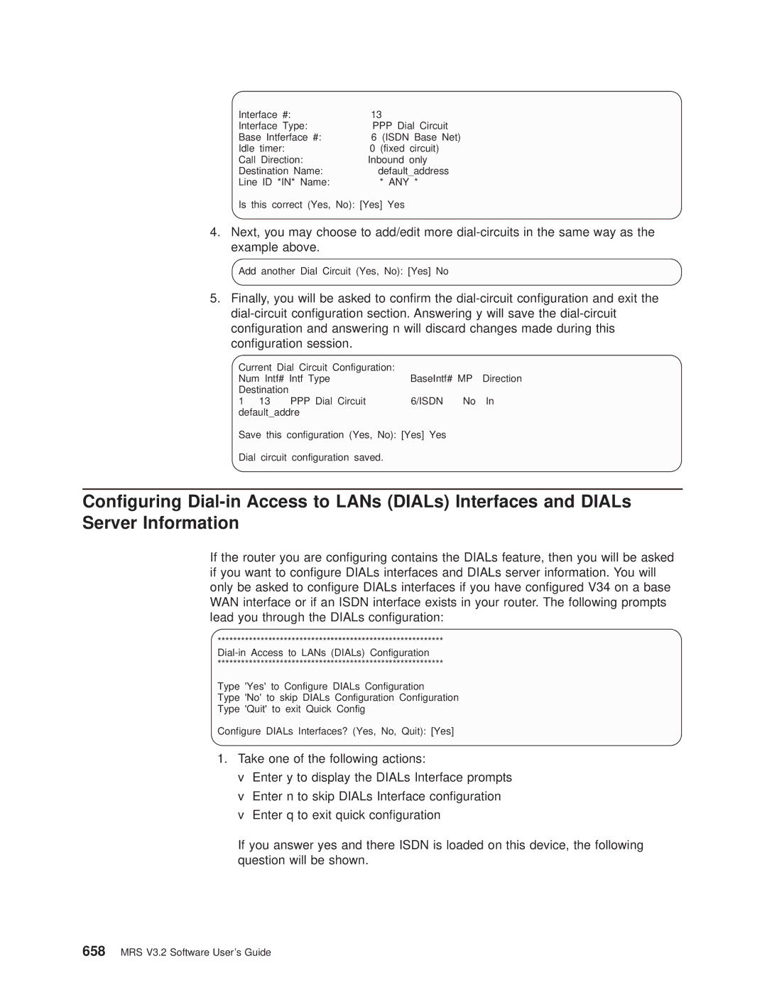 IBM SC30-3681-08 manual Add another Dial Circuit Yes, No Yes No 