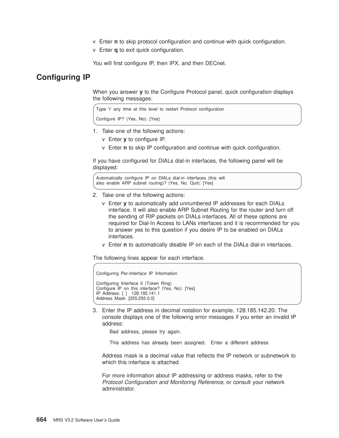 IBM SC30-3681-08 manual Conguring IP 