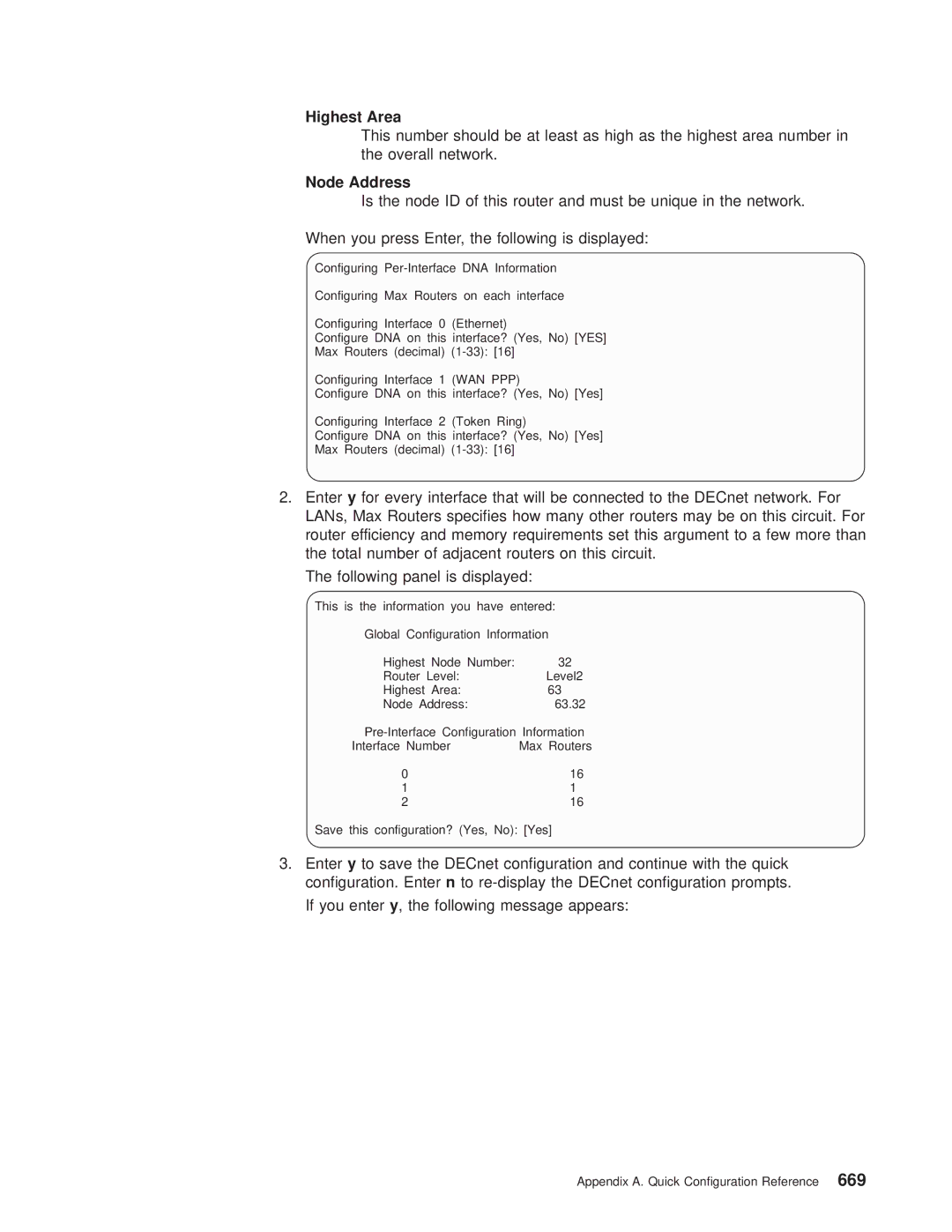 IBM SC30-3681-08 manual Highest Area, Node Address 