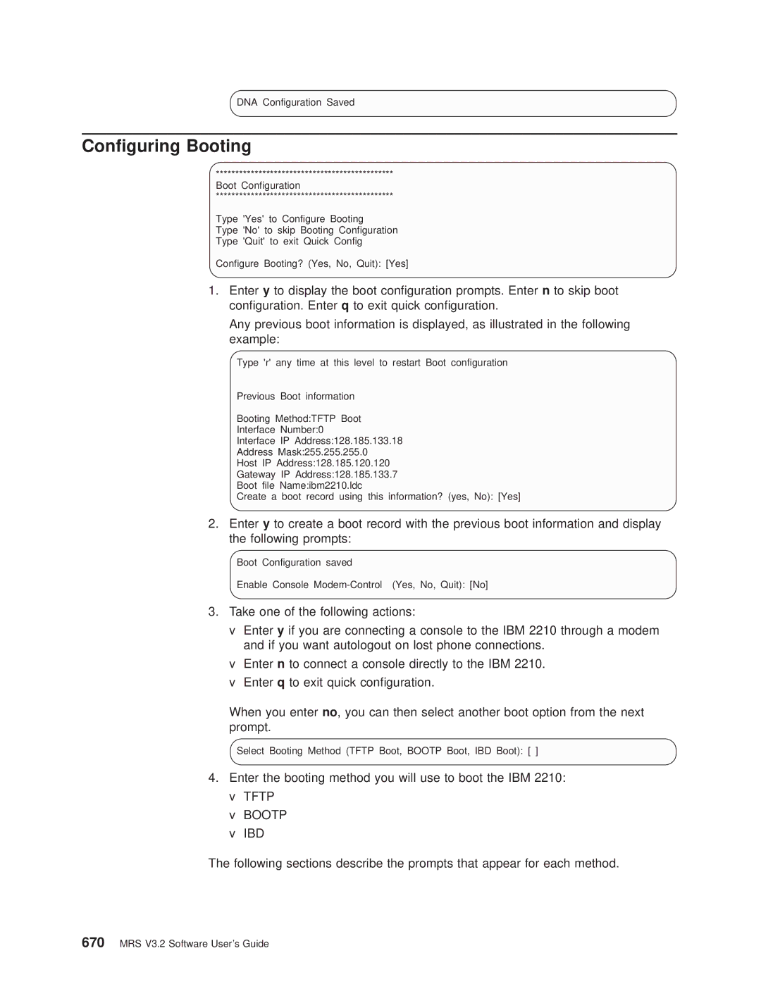 IBM SC30-3681-08 manual DNA Configuration Saved 