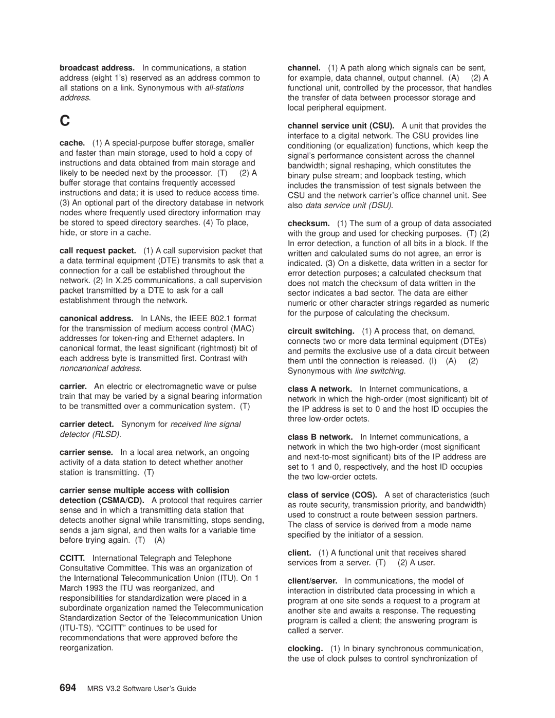 IBM SC30-3681-08 manual Carrier sense multiple access with collision 