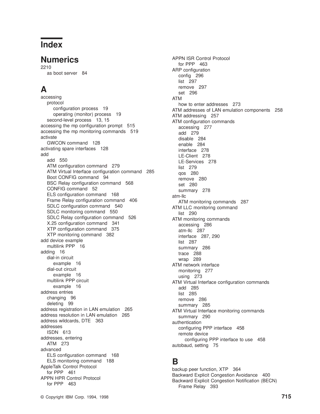 IBM SC30-3681-08 manual Index Numerics, 715 