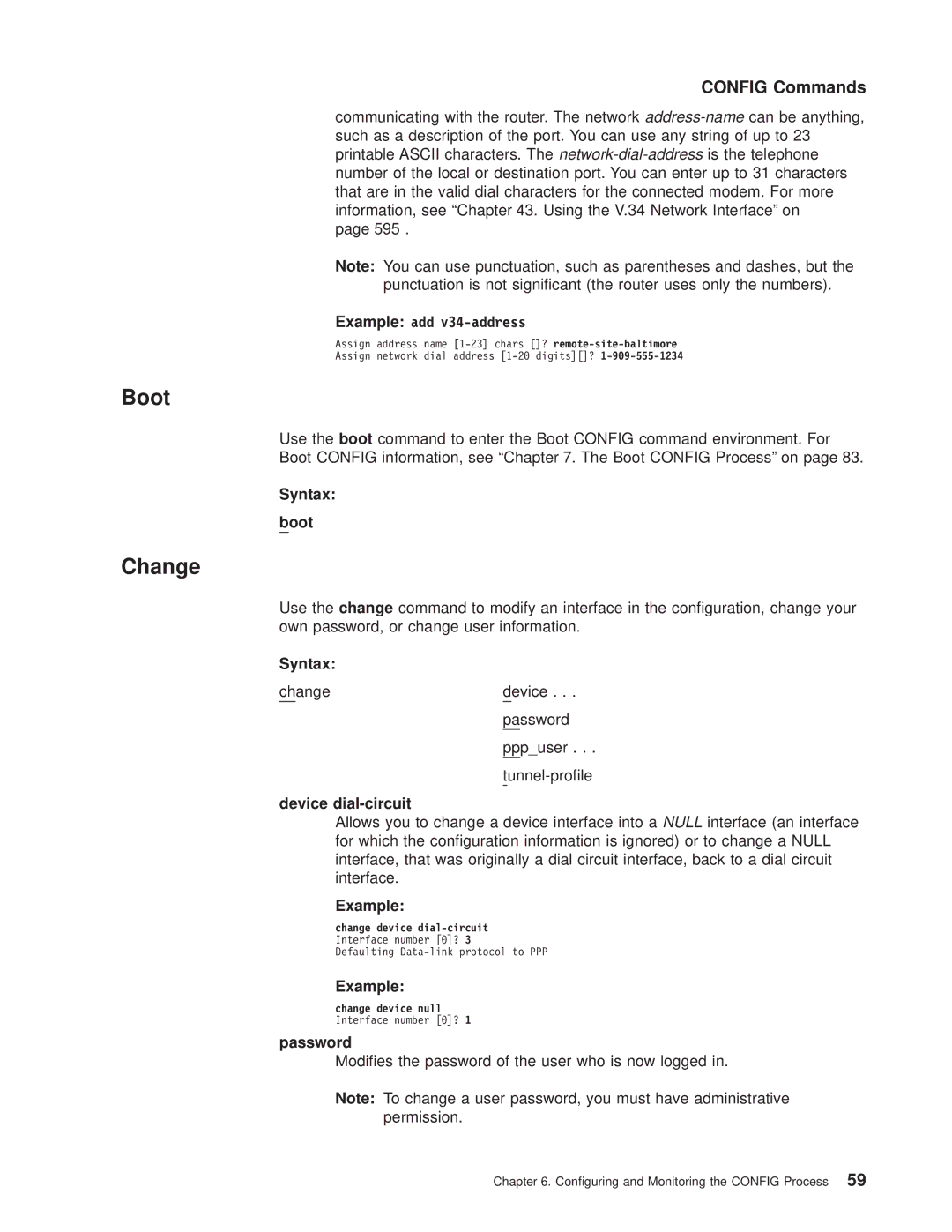 IBM SC30-3681-08 manual Change, Syntax Boot, Device dial-circuit 