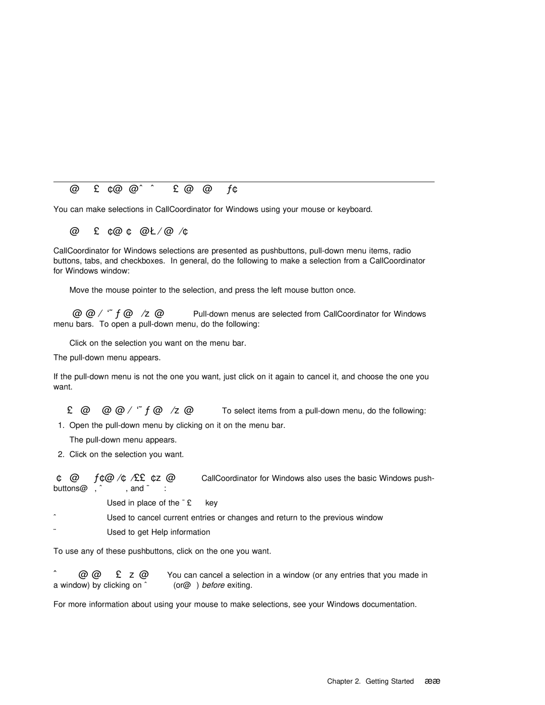 IBM SC31-6254-01 manual Pushbuttons, Menu, Selecting, Help 