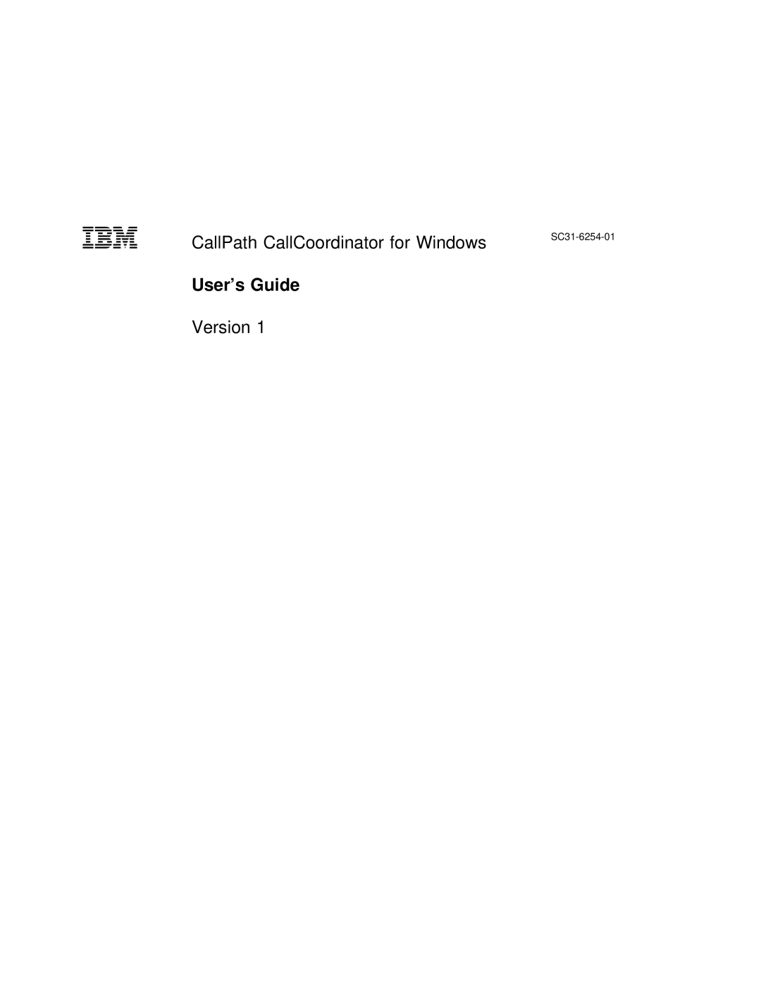 IBM manual ÉÂÔ CallPath CallCoordinator for Windows SC31-6254-01 