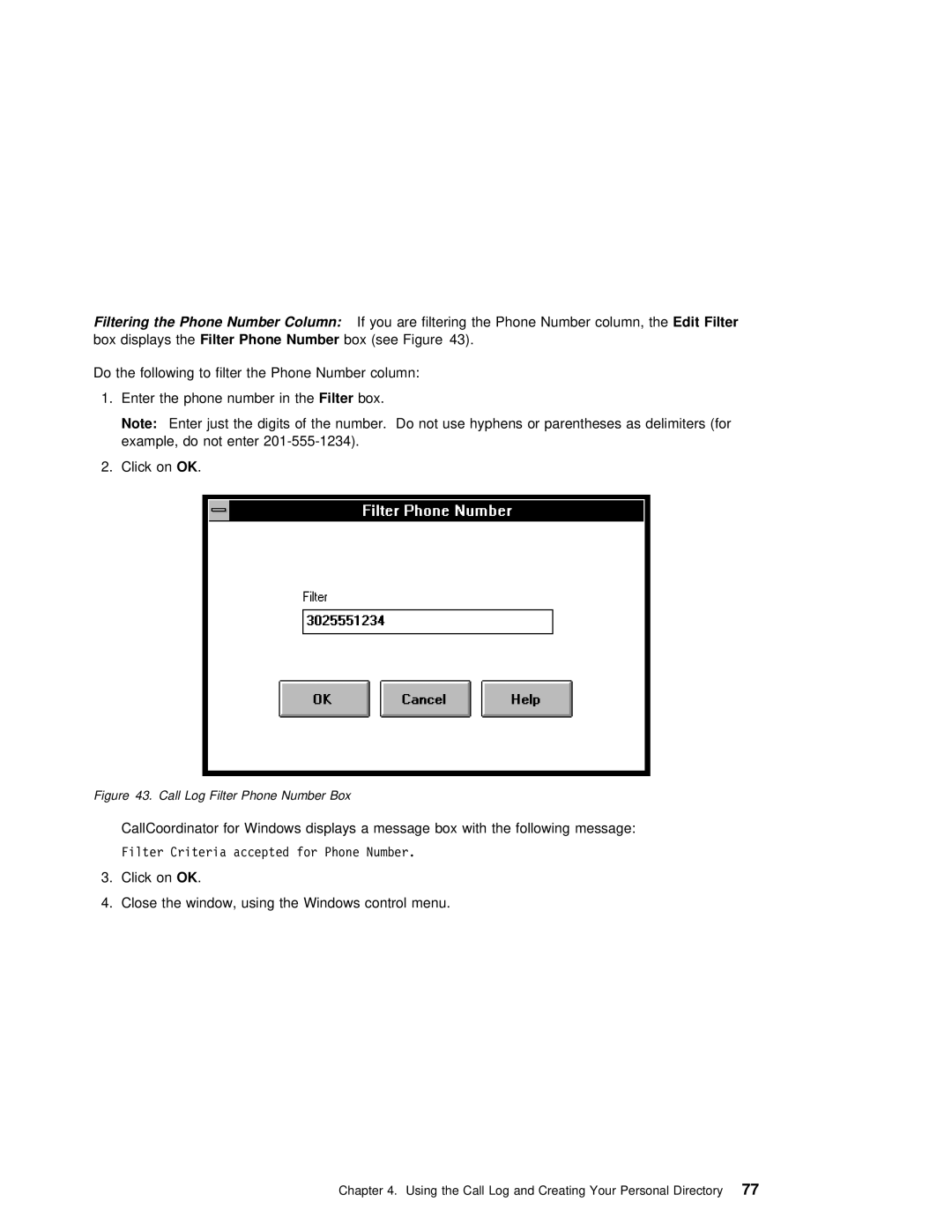 IBM SC31-6254-01 manual Phone Number Column, DisplaysFilterhe Phone Number 