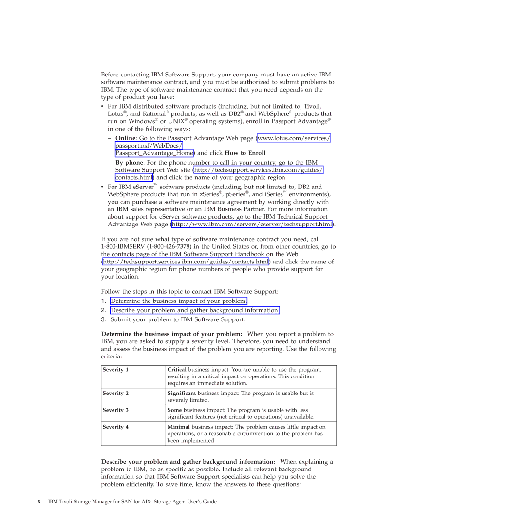 IBM SC32-0129-00 manual Severity 