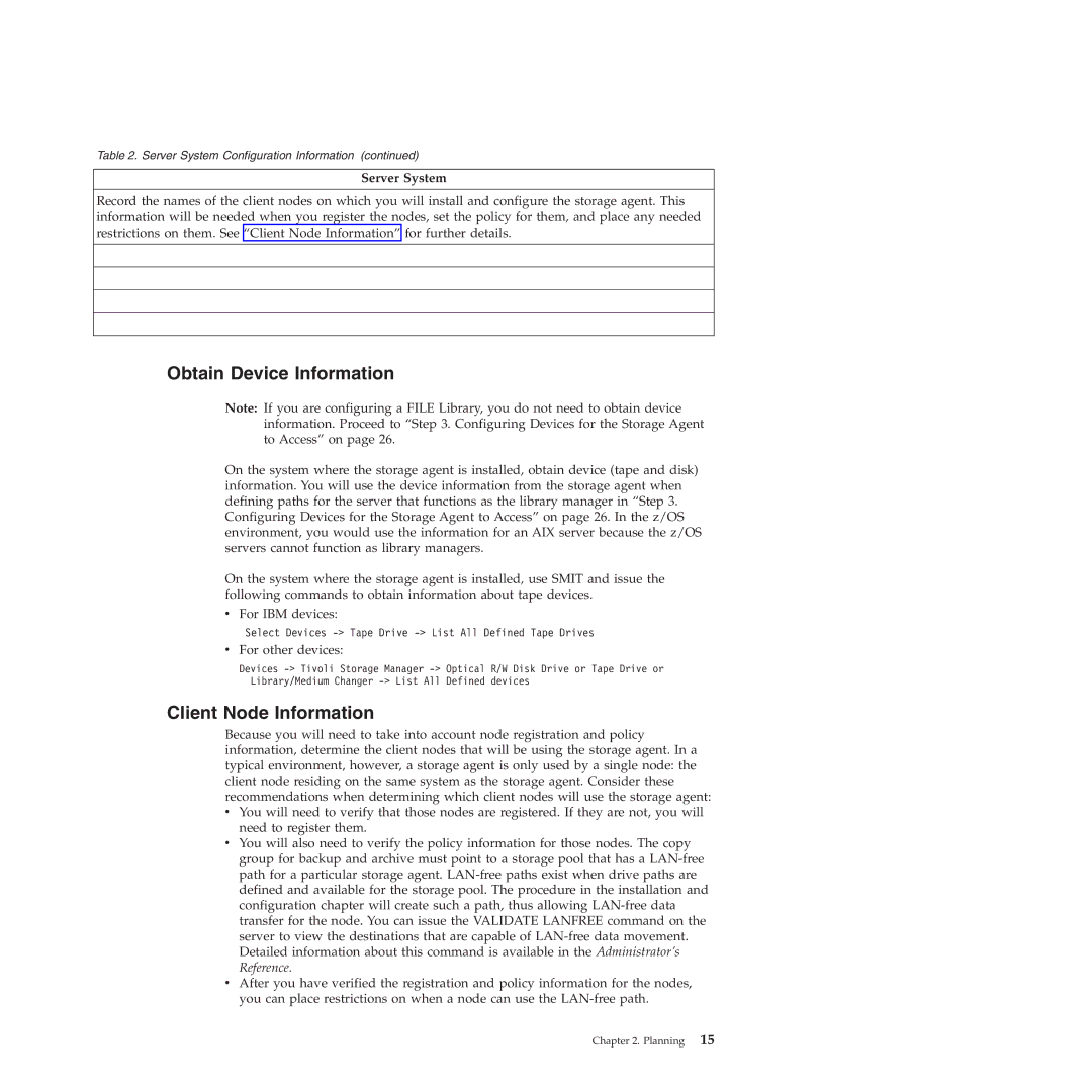 IBM SC32-0129-00 manual Obtain Device Information, Client Node Information, Server System 